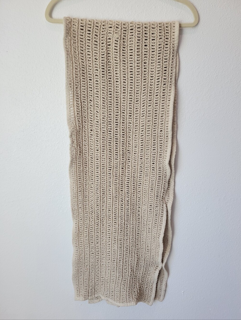 Joie Crochet Table‎ Runner Cream Cotton Blend 78" Rustic Farmhouse Cottagecore